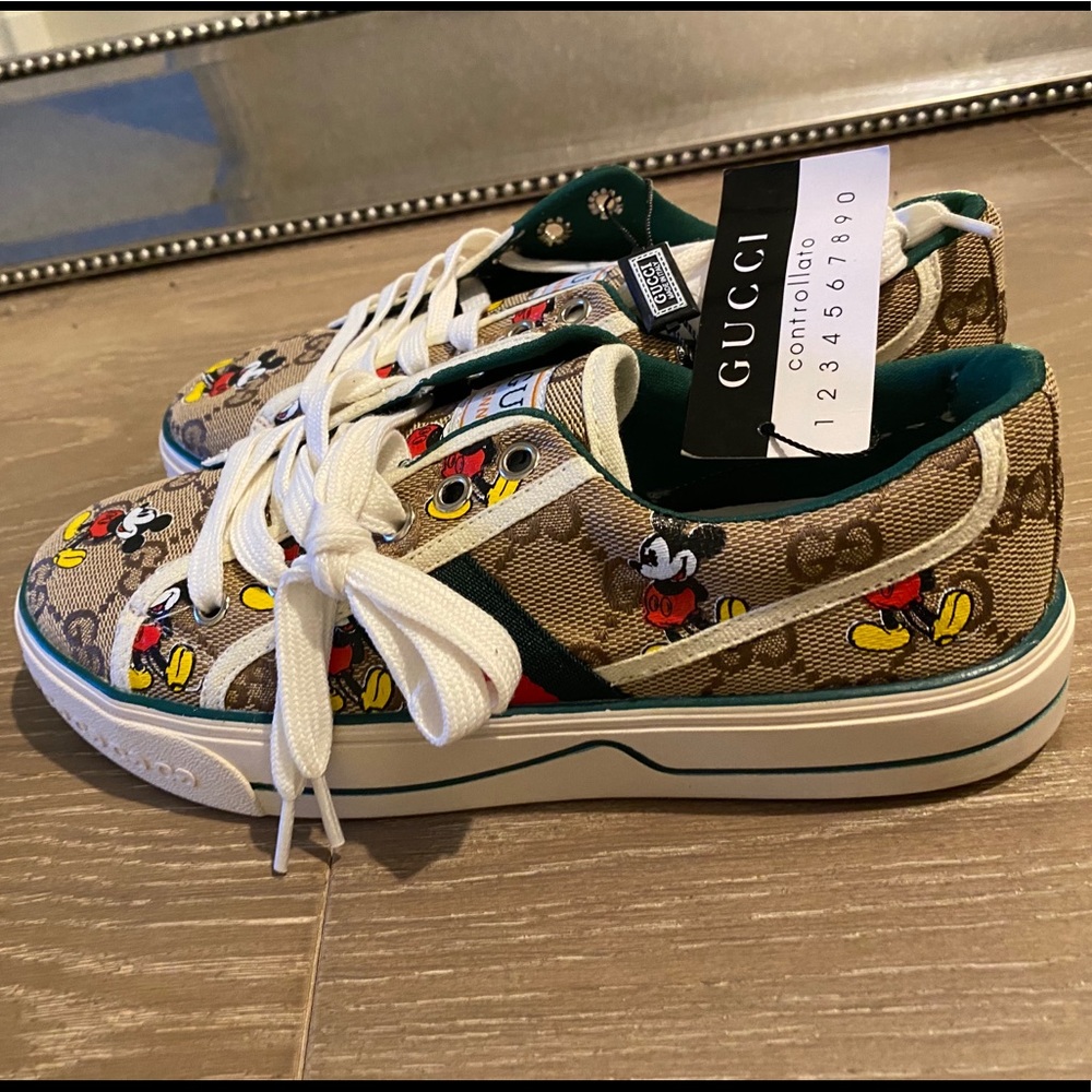 GUCCI inspired MICKEY MOUSE tennis shoes!! ✨🐭👟